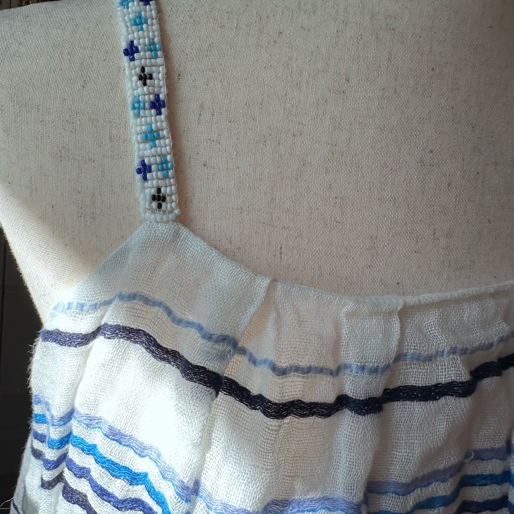 J. Crew Collection Striped Sleeveless dress with Beaded Straps
